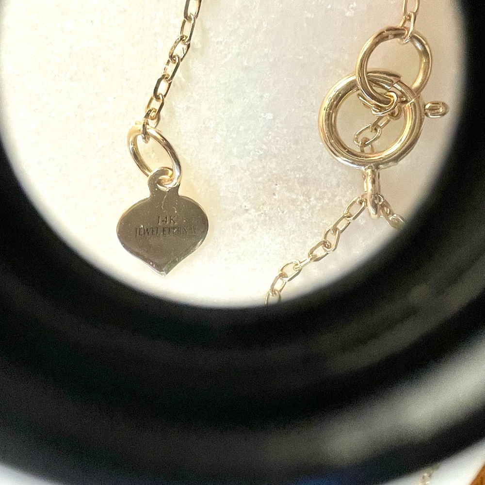 Solid 14k Gold Dainty Heart Necklace - Picture 6 of 6